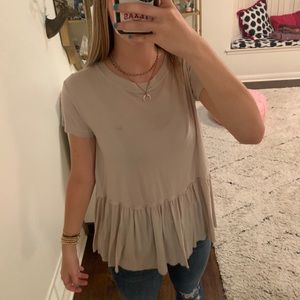 Truly Made Deeply tan ruffle top!